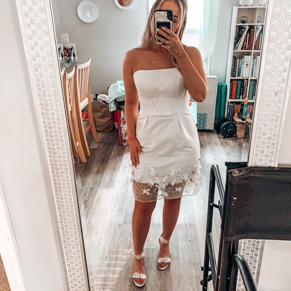 Ashely Lauren short white cocktail dress